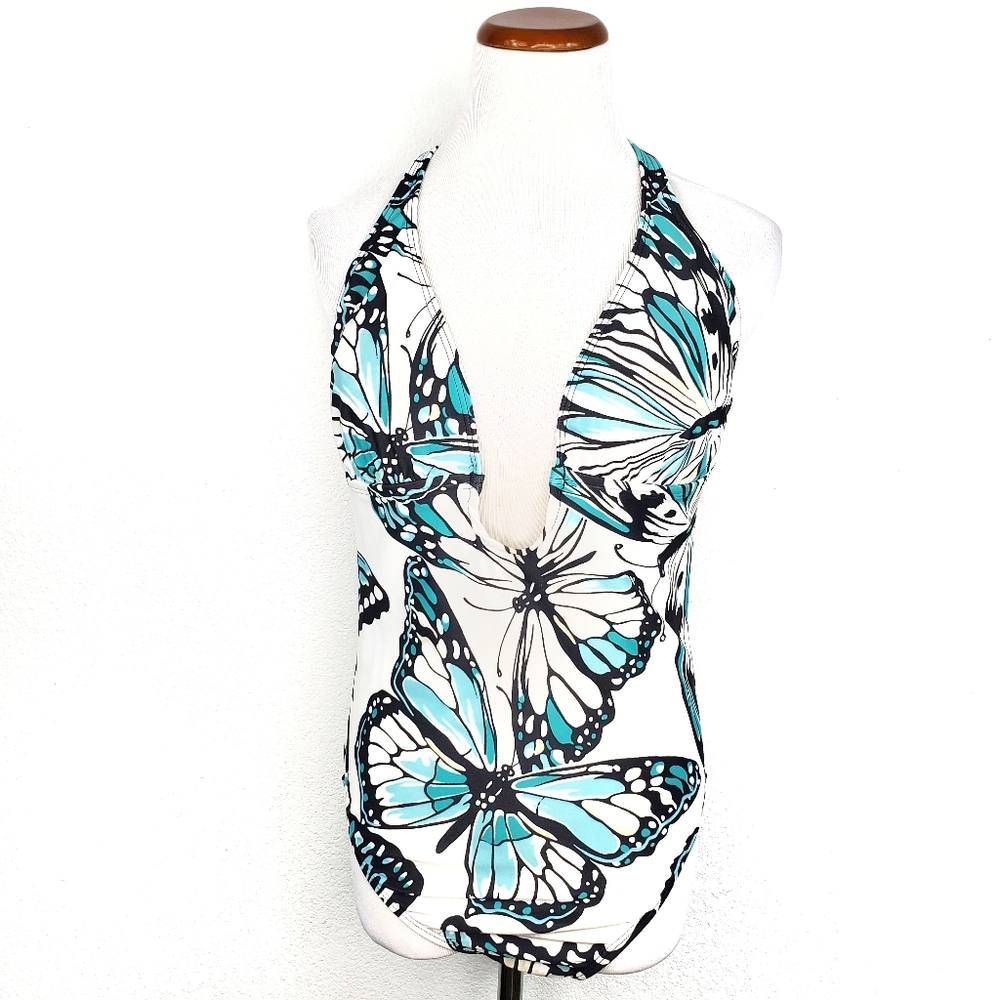 COLE Deep Plunge Halter Onepiece Swimsuit 14